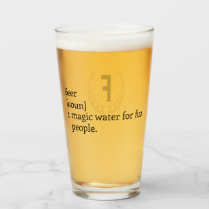 "Die Bedeutung von Bier" Monogramm  Glas