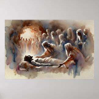 Die Beerdigung Jesu – Aquarell Christliche Kunst Poster