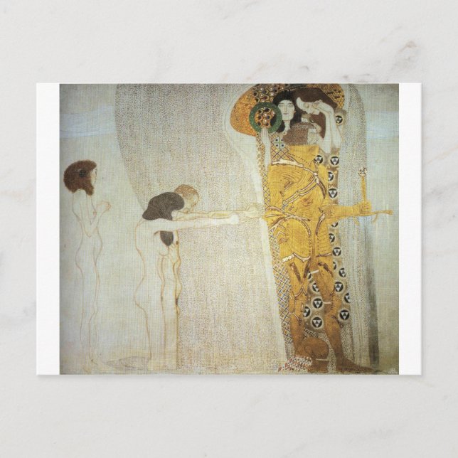 Die Beethoven-Frieze: Die Langeweile für Glück Postkarte (Vorderseite)