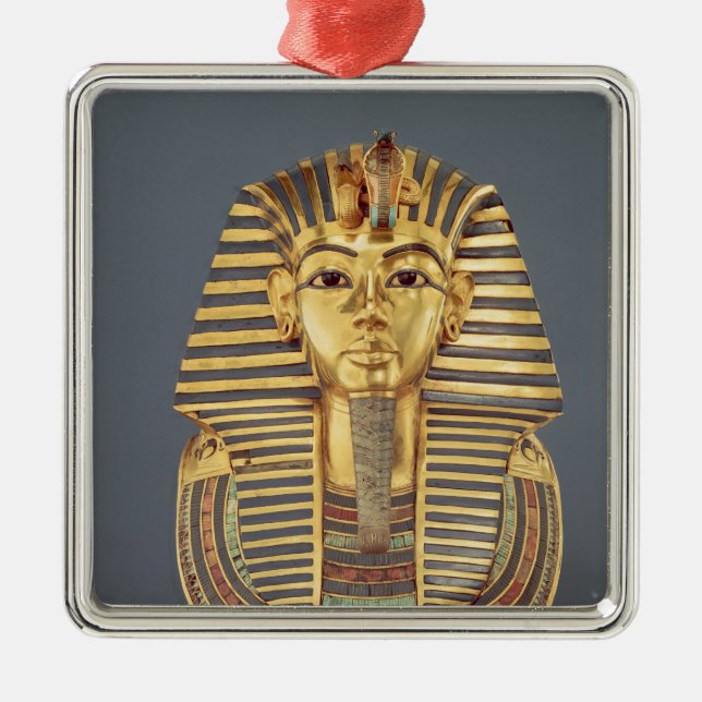 Die Begräbnismaske von Tutankhamun Ornament Aus Metall (Vorne)