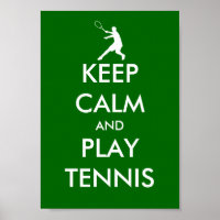 Die Behalten Ruhe und das Spiel Tennisplakatparodi
