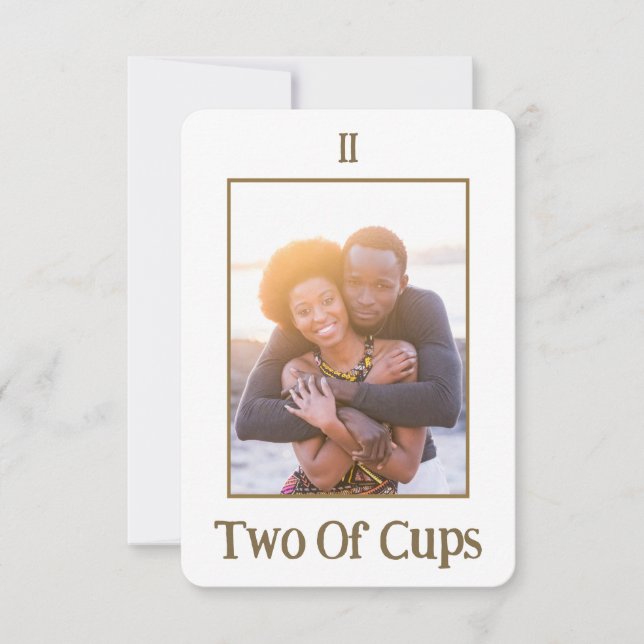 Die beiden Cups Tarot Card bedeuten Gold Foto Card Dankeskarte (Vorderseite)