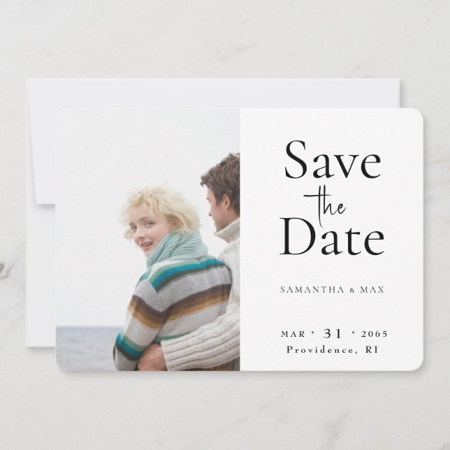 Die beiden Fotos Hochzeit retten das Datum Save The Date (Vorderseite)