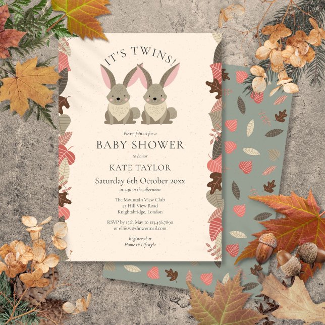 Die beiden Gewinner Woodland Animals Babydusche Sp Einladung (Its Twins Woodland Animals Baby Shower Sprinkle Invitation)