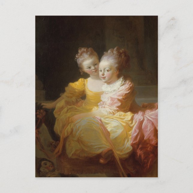 Die beiden Schwestern - Jean-Honoré Fragonard Postkarte (Vorderseite)