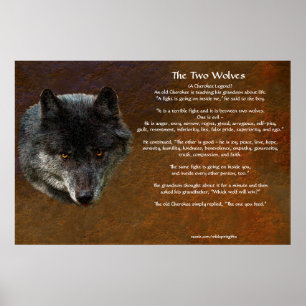 Die beiden WOLVES CHEROKEE TALE Art Poster