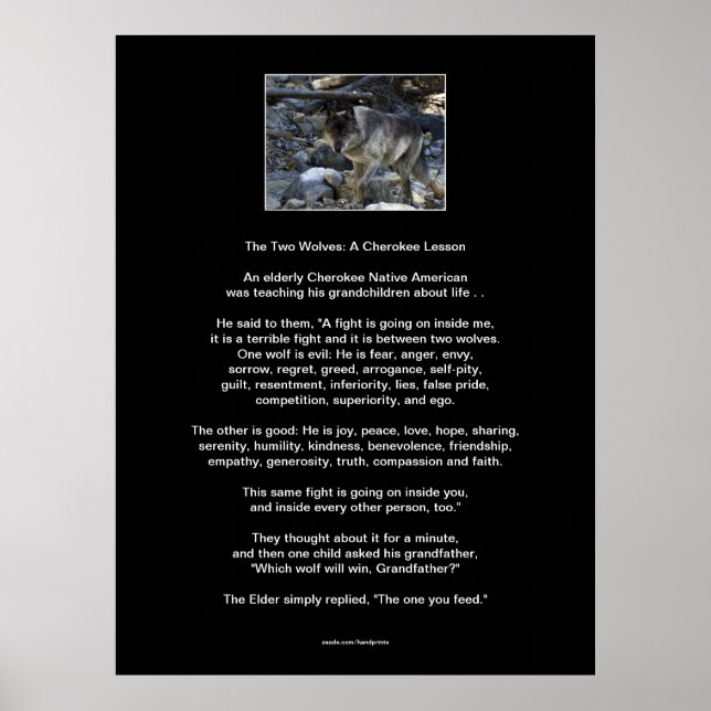Die beiden WOLVES CHEROKEE TALE Art Poster (Vorne)