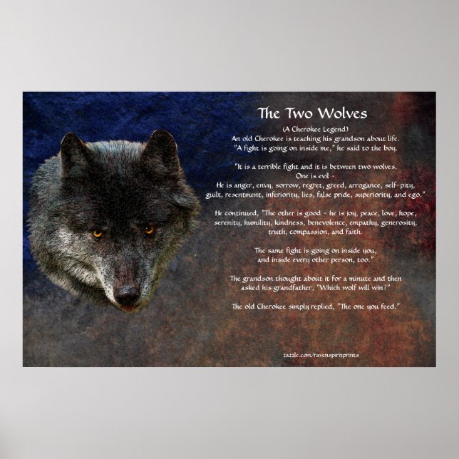 Die beiden WOLVES CHEROKEE TALE Art Poster (Vorne)
