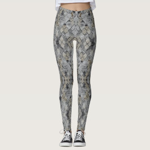 Die beigefarbenen Fliesen aus weißem Marmor Leggings