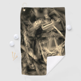 Die beigefarbenen Quadrate mit Pinselstrichen Golfhandtuch