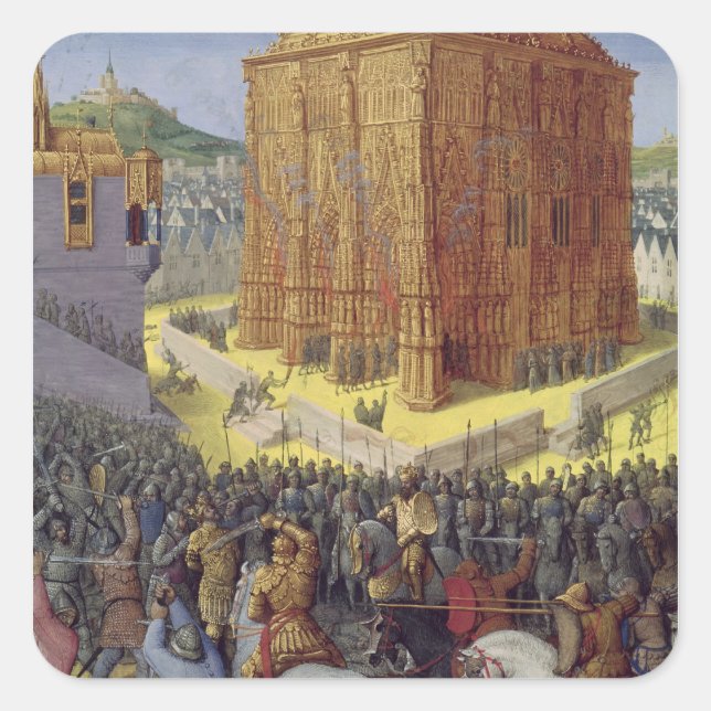 Die Belagerung Jerusalems durch Nebukadnezar Quadratischer Aufkleber (Vorderseite)