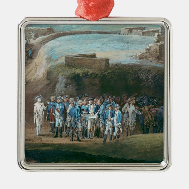 Die Belagerung von Yorktown Silbernes Ornament (Vorne)