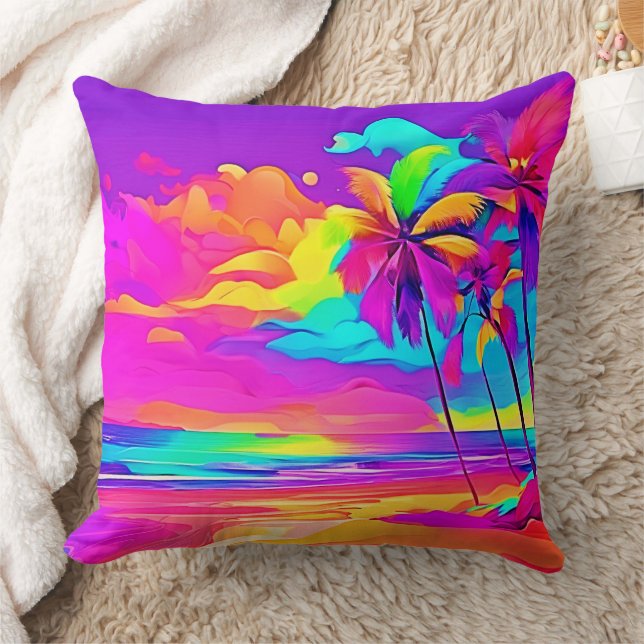 Die belebte Tropical Shore Art Kissen (Decke)