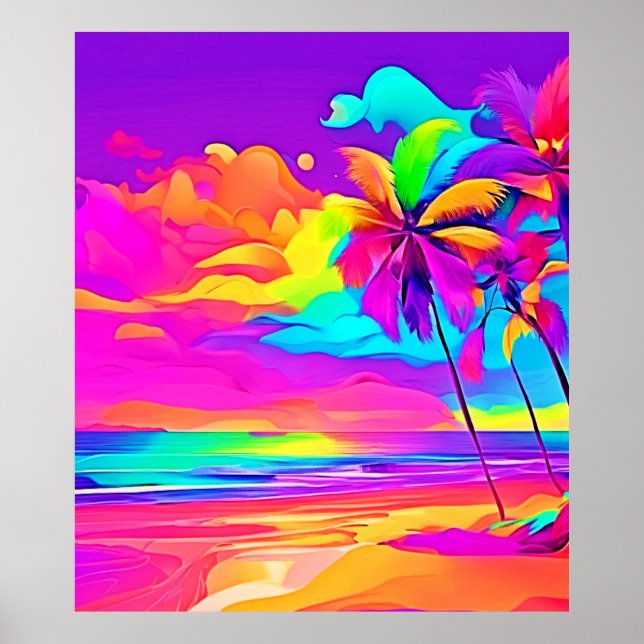 Die belebte Tropical Shore Art Poster (Vorne)