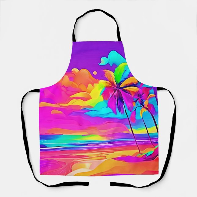 Die belebte Tropical Shore Art Schürze (Vorderseite)