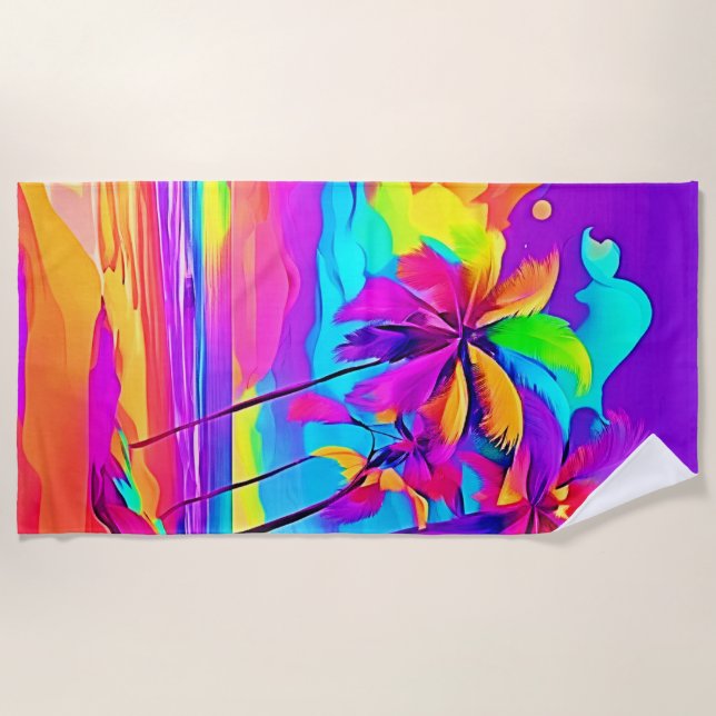 Die belebte Tropical Shore Art Strandtuch (Vorderseite)
