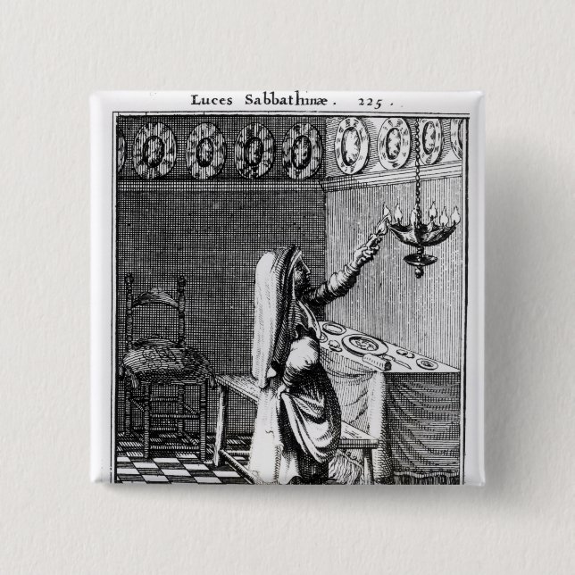 Die Beleuchtung der Sabbat-Kerzen Button (Vorderseite)