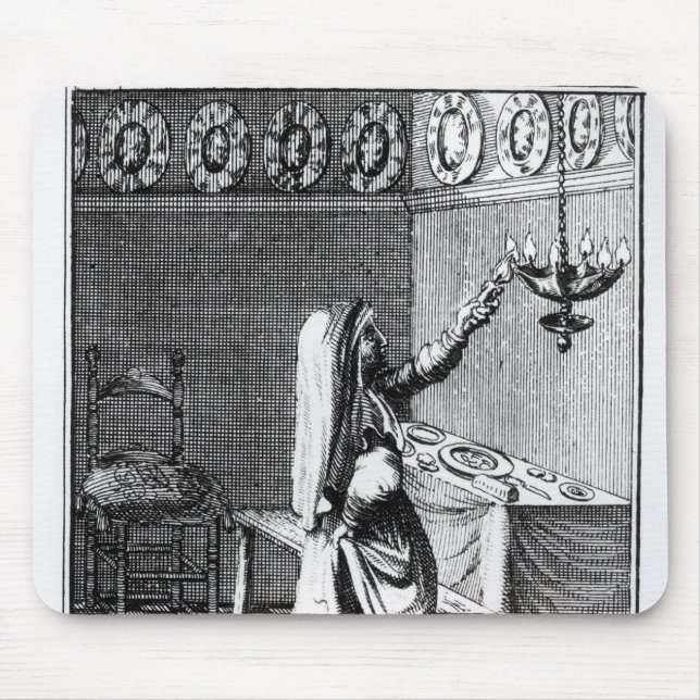 Die Beleuchtung der Sabbat-Kerzen Mousepad (Vorne)