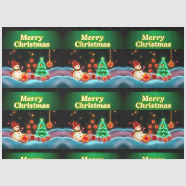 Die beliebte Weihnachts-Neon Holiday Collection Seidenpapier (Vorderseite)