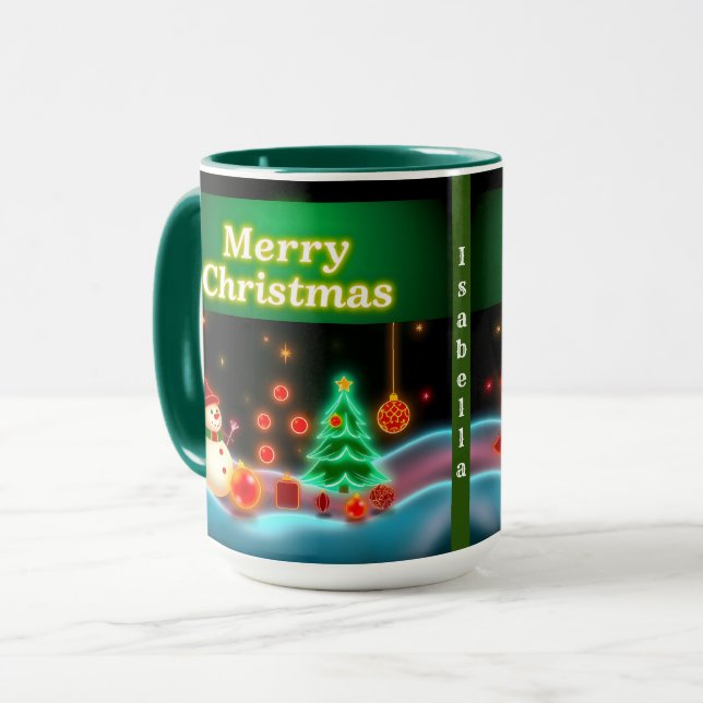 Die beliebte Weihnachts-Neon Holiday Collection Tasse (Vorderseite Links)