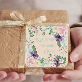 Die beliebteste Mama je Wasserfarbe Wilde Rose - P Quadratischer Aufkleber