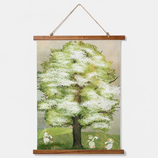 Die Beltane-Geister Wandteppich Mit Holzrahmen (Vorderseite)