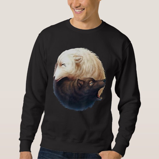 Die Berg-Ying-Yang-Wölfe Sweatshirt (Vorderseite)