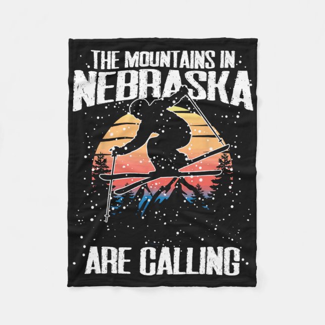 Die Berge in Nebraska fordern sonniges Skifahren Fleecedecke (Vorderseite)