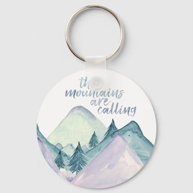 Die Berge nennen den Aquarellfarben-Schlüsselanhän Schlüsselanhänger (Vorderseite)