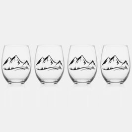 Die Berge nennen Design Wine Glass Set Weinglas Ohne Stiel