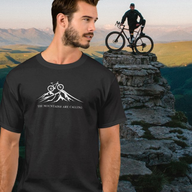 Die Berge nennen die Bike-Silhouette T-Shirt (Von Creator hochgeladen)