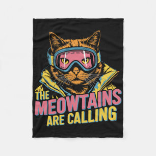 Die Berge nennen die Katzen-Snowboard-Ski-Kinder m Fleecedecke