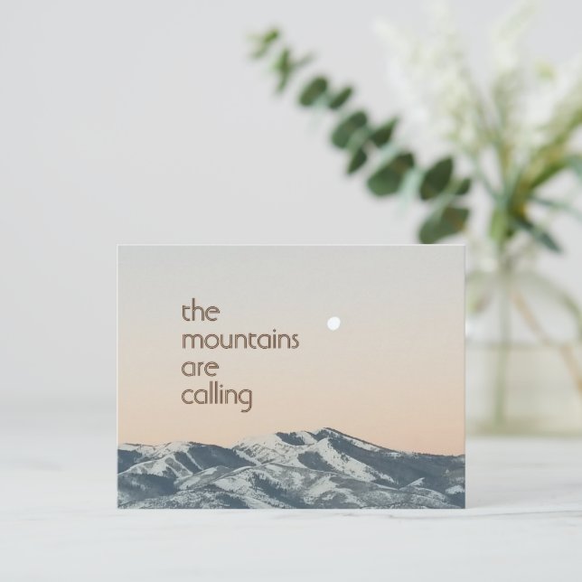 Die Berge nennen Foto Postkarte (Stehend Vorderseite)