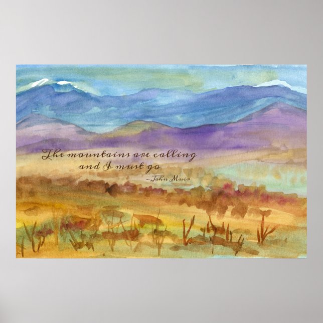 Die Berge nennen John Muir Inspirational Poster (Vorne)
