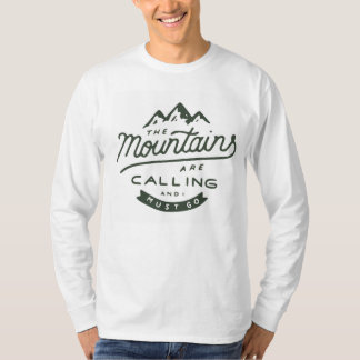 Die Berge nennen langen Hülsen-T - Shirt (Whi