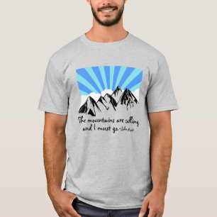 "Die Berge nennen" Retro Wolken u. Himmel T-Shirt