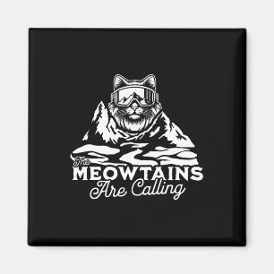 Die Berge nennen Snowboards lustige Katzenmänner Magnet