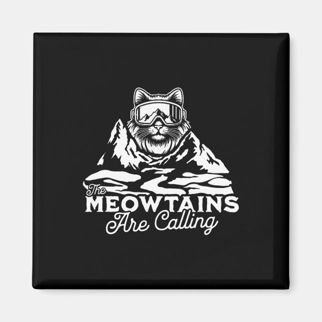 Die Berge nennen Snowboards lustige Katzenmänner Magnet (Vorne)