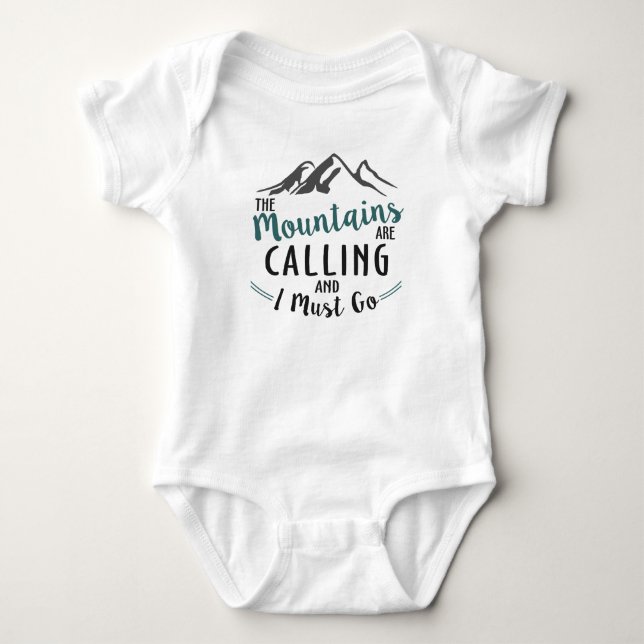 Die Berge nennen und ich muss gehen Baby Strampler (Vorderseite)