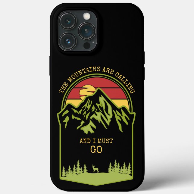 Die Berge nennen Wald Sonnenuntergang Hirsche Case-Mate iPhone Hülle (Rückseite)