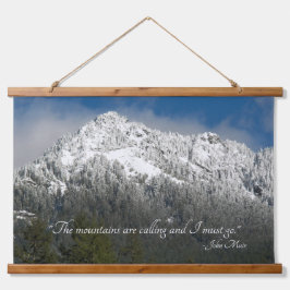 Die Berge nennen Zitat Snowy Mountains Wandteppich Mit Holzrahmen