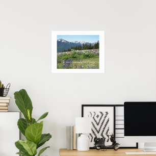 Die Berge nennen Zitate, Wiesen-Wildblumen Poster