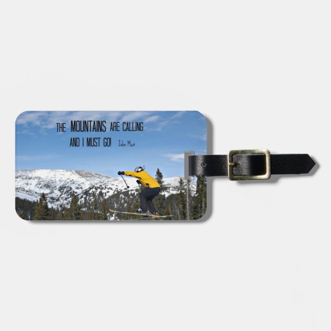 Die Berge rufen.. Gepäckanhänger (Vorderseite horizontal)