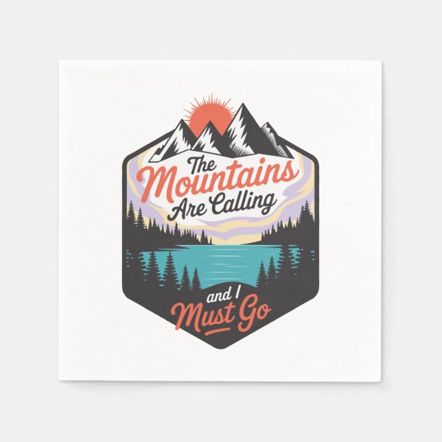 Die Berge rufen - Naturerlebnis Serviette (Vorderseite)