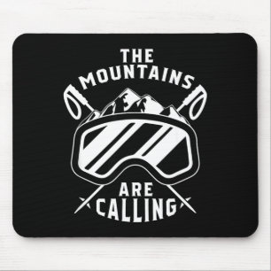 Die Berge rufen Ski - Skibrille Skifahren Mousepad