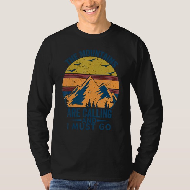 Die Berge rufen und ich muss zurück gehen Vint T-Shirt (Vorderseite)