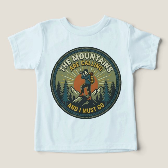 Die Berge rufen Vintage-Wanderabzeichen (Design Vorderseite)