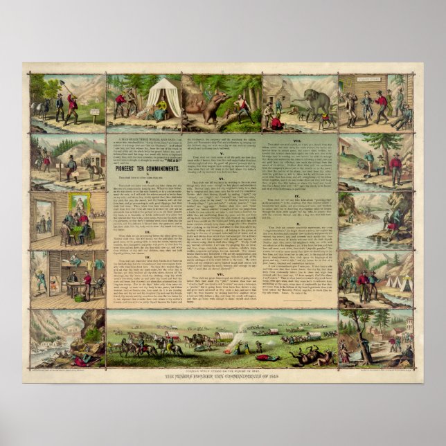 Die Bergleute bahnten 1849 zehn Gebote an Poster (Vorne)