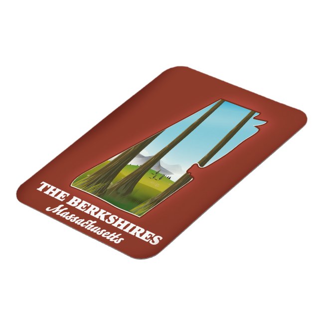 Die Berkshires Massachusetts-Karte Magnet (Linke Seite)