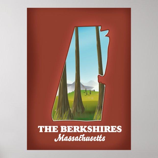Die Berkshires Massachusetts-Karte Poster (Vorne)